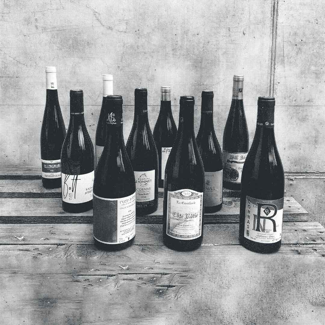 The Grape Gallery Weinflaschen aus Burgund, Mosel und Rhone